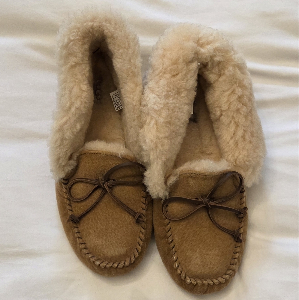 UGG Women's Tan Moccasin Slippers